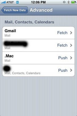 push e-mail  .Mac  Apple iPhone