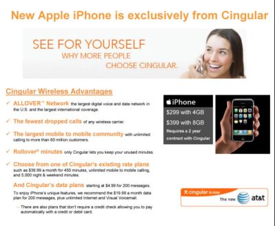   Cingular  Apple iPhone