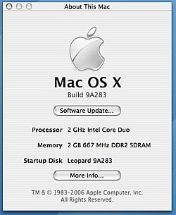  Mac OS X 10.5 (Leopard) build 9A283