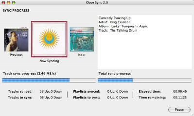 Oboe Sync -  MP3tunes  Mac
