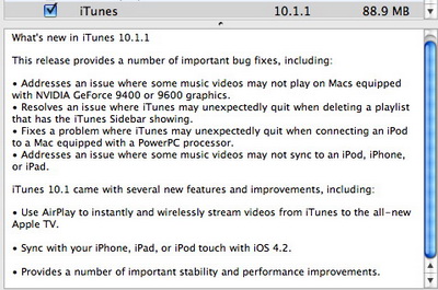 iTunes    10.1.1