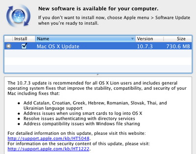 Apple  Mac OS X 10.7.3