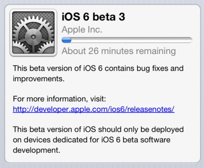 Apple  iOS 6 Beta 3