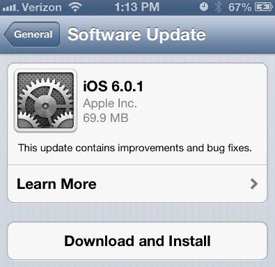 Apple  iOS 6.0.1