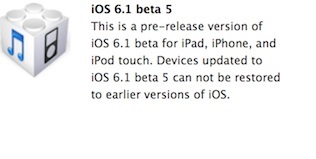 Apple  iOS 6.1 beta 5