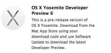Apple  OS X Yosemite Developer Preview 6