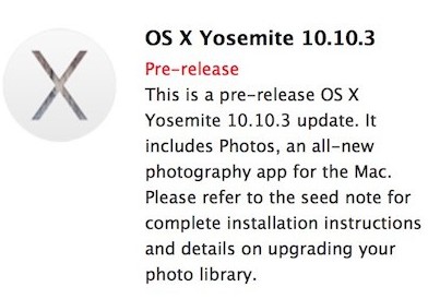 Apple    OS X 10.10.3 Yosemite