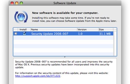 Security Update 2008-007  Mac OS X