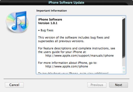 iPhone 1.0.1 Update,     