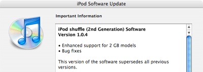  iPod shuffle software 1.0.4