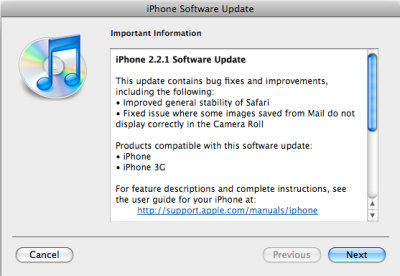   iPhone Software 2.2.1