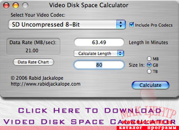 Video Disk Space Calculator 1.1  Mac OS X - , 