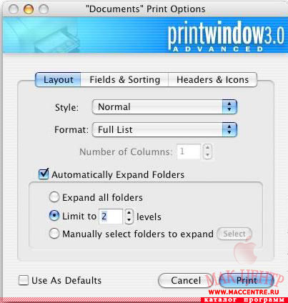 Print Window 3.1.5r2  Mac OS X - , 