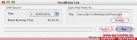 Handbrake Lite 1.1  Mac OS X - , 