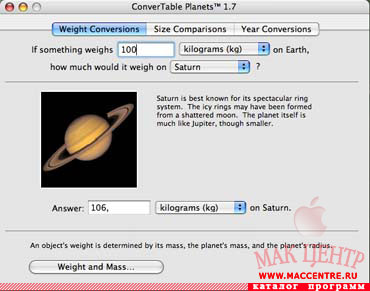 ConverTable Planets X 1.7  Mac OS X - , 