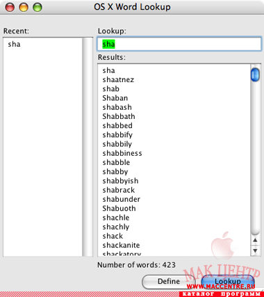OS X Word Lookup 1.0  Mac OS X - , 