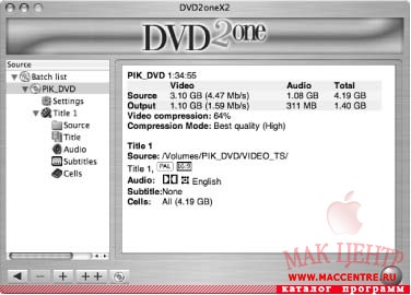 DVD2oneX 2.1.3  Mac OS X - , 