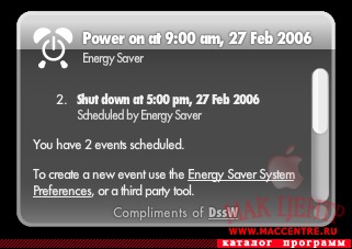 Energy Schedule 1.0.1 WDG  Mac OS X - , 