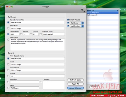 TvTaggr 1.0b  Mac OS X - , 