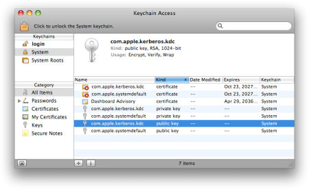 Keychain - восстановление паролей