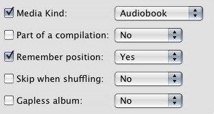 iTunes 8 превращает любой файл в аудиокнигу