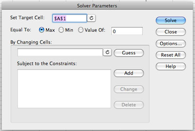 Solver for Mac Excel 2008