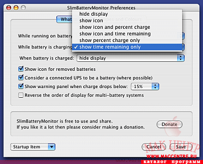 SlimBatteryMonitor 1.4  Mac OS X - , 