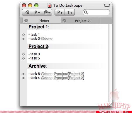 TaskPaper 1.0.3  Mac OS X - , 