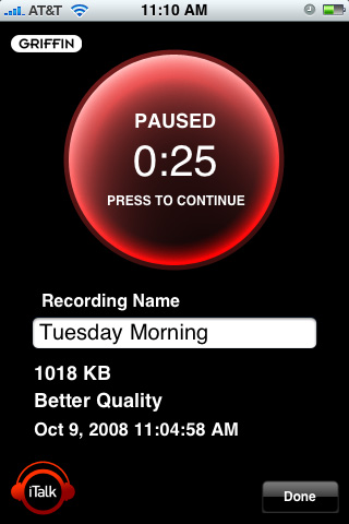 iTalk Recorder 1.0.1  iPhone - , 